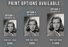 Lauren Bacall Classic Studio Portrait Fine Art Print