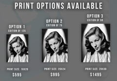 Lauren Bacall: Those Eyes Globe Photos Fine Art Print