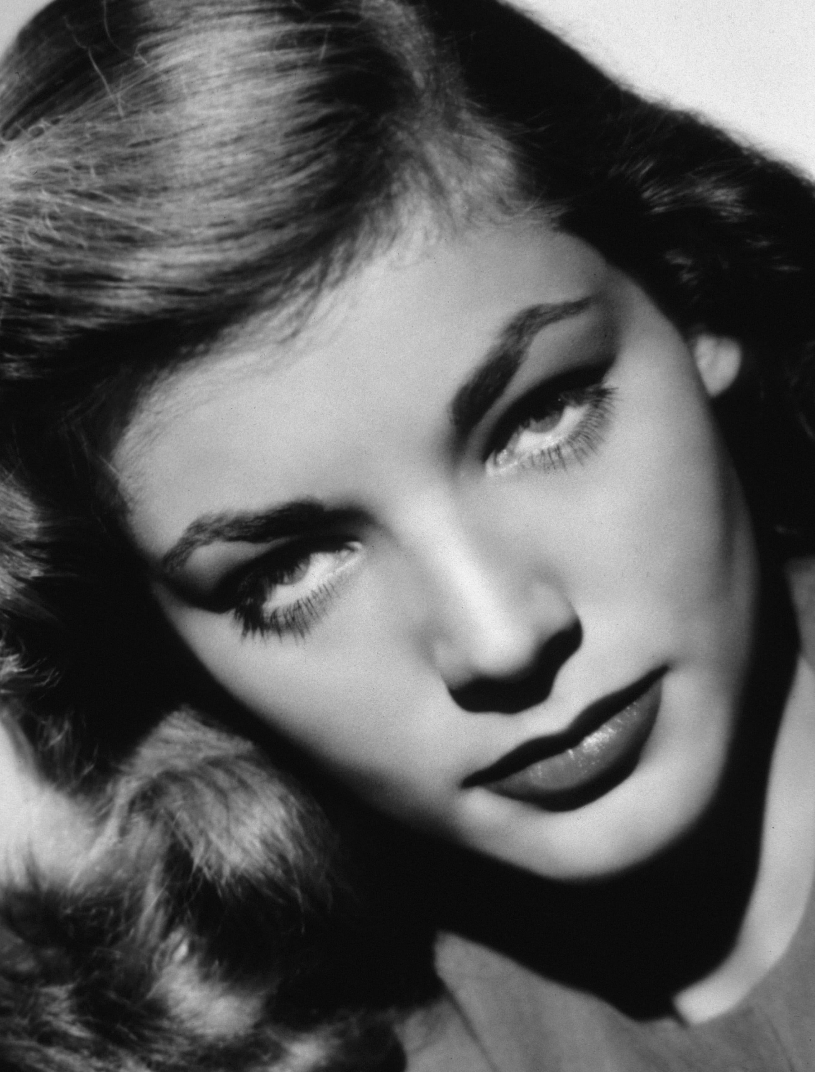 Unknown Black and White Photograph - Lauren Bacall: Those Eyes II Globe Photos Fine Art Print