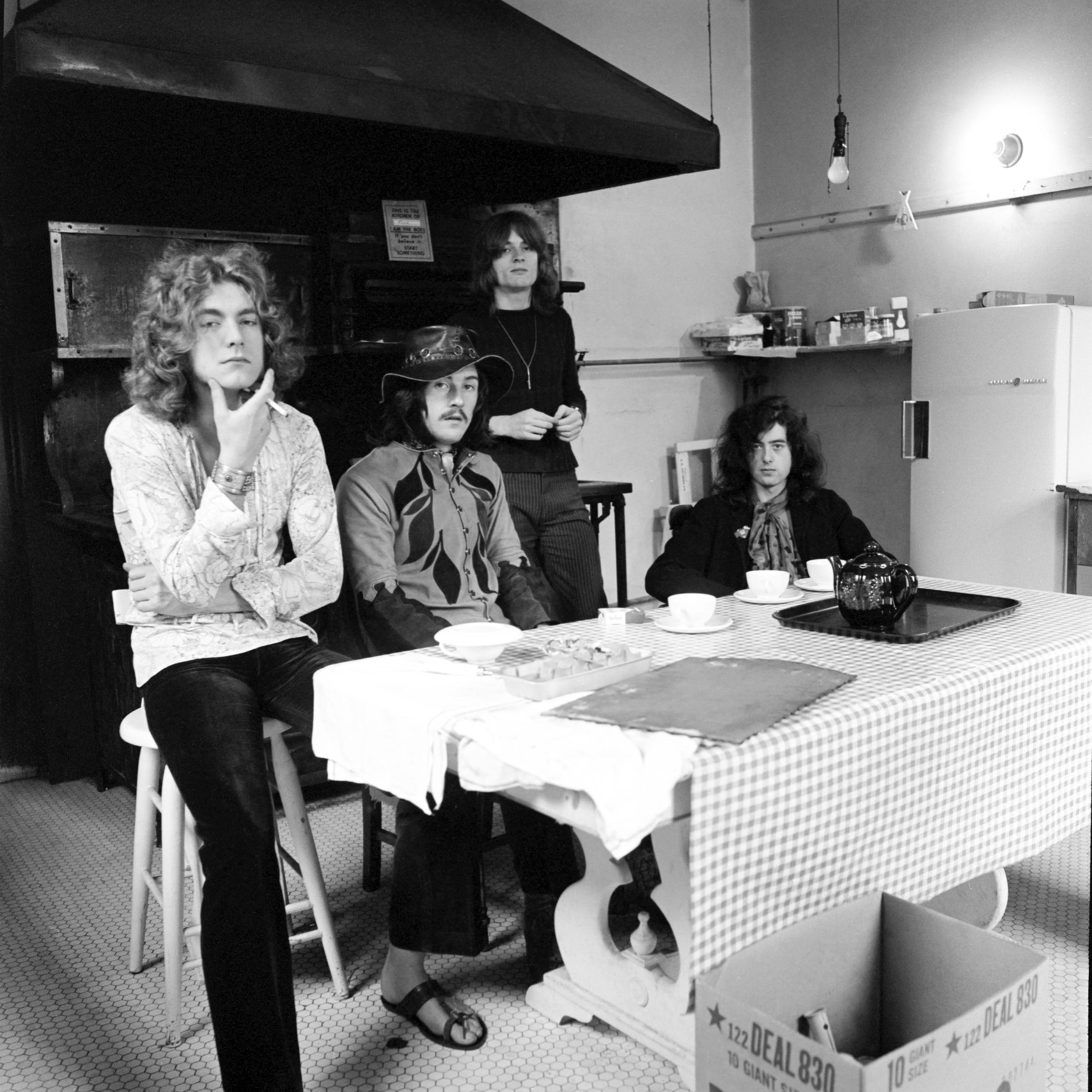 Led Zeppelin Sitting at a Kitchen Table 20" x 20" (Edition of 24) 