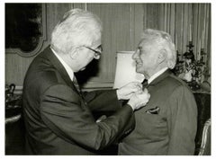 Leonard Bernstein with President Francesco Cossiga-  Photo- 1980s