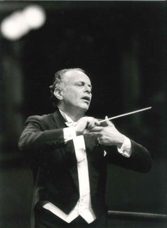 Vintage-B/W-Fotodruck von Lorin Maazel, 1980er Jahre