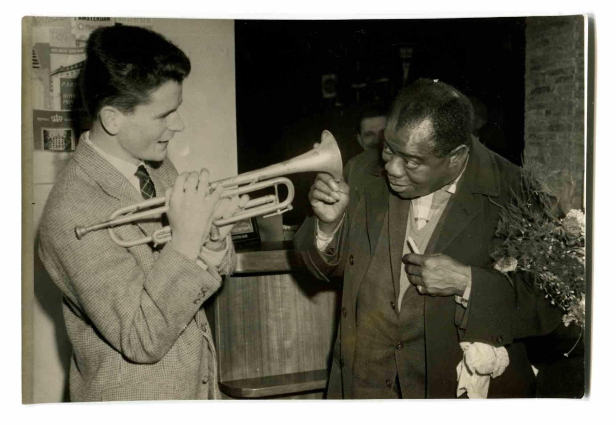 Unknown Figurative Photograph - Louis Armstrong and Chet Baker - Historical Photo - 1960s