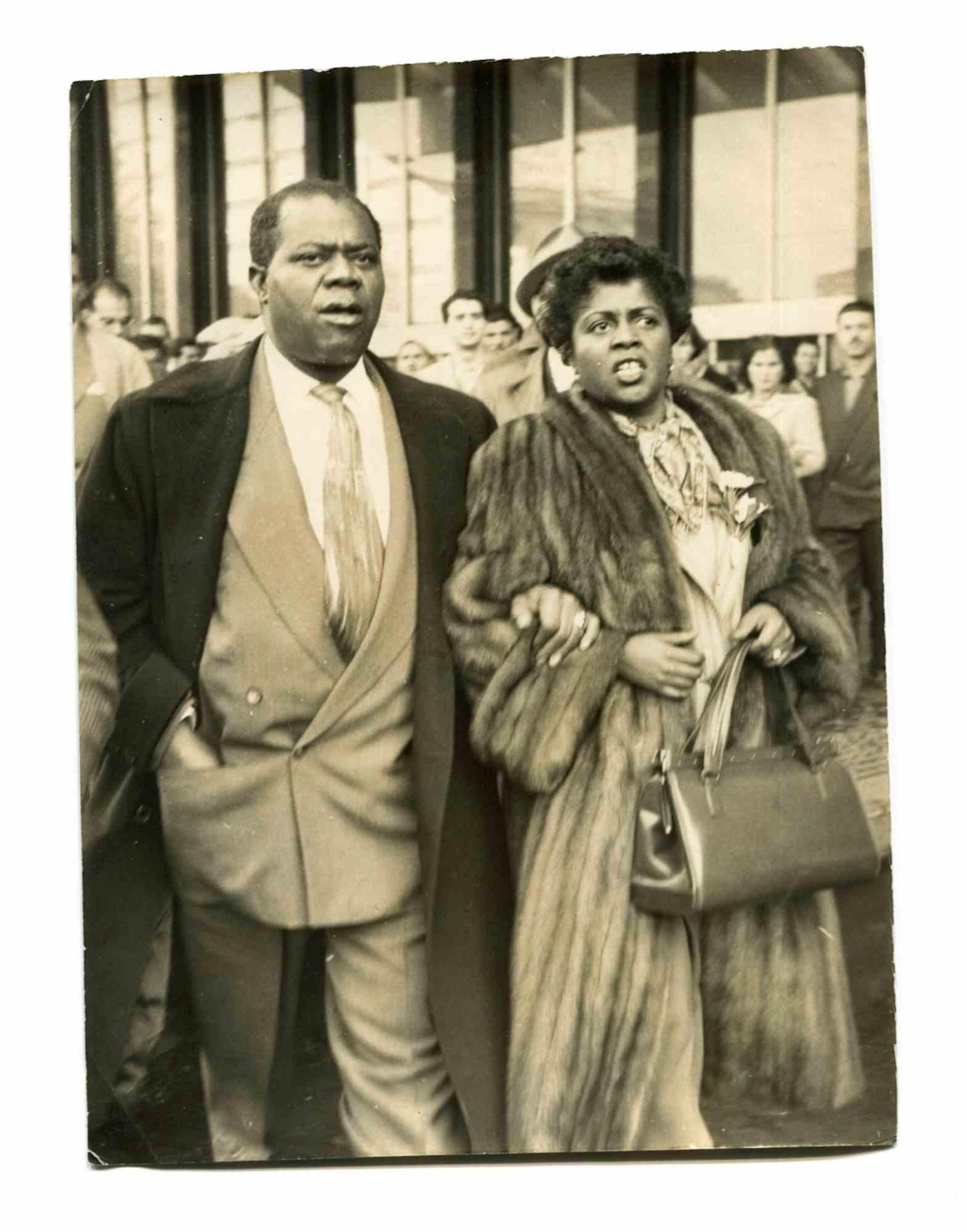 Unknown Portrait Photograph - Louis Armstrong  and His Wife - Photo- 1960s