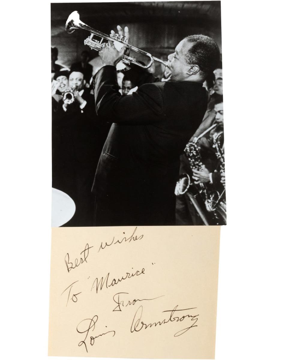 Unknown Portrait Photograph - Louis Armstrong - Vintage Photo with Dedication- 1950s