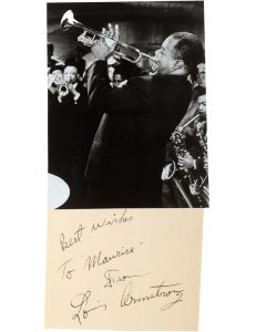 Louis Armstrong - Vintage Photo with Dedication- 1950s
