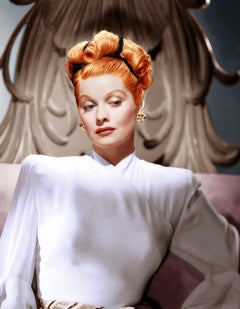 Lucille Ball Elegant Portrait in Brilliant Color Globe Photos Fine Art Print
