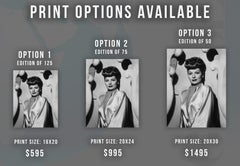 Lucille Ball Elegant Portrait in Silk Globe Photos Fine Art Print
