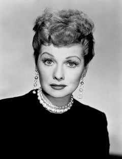 Vintage Lucille Ball in Black and Pearls Globe Photos Fine Art Print
