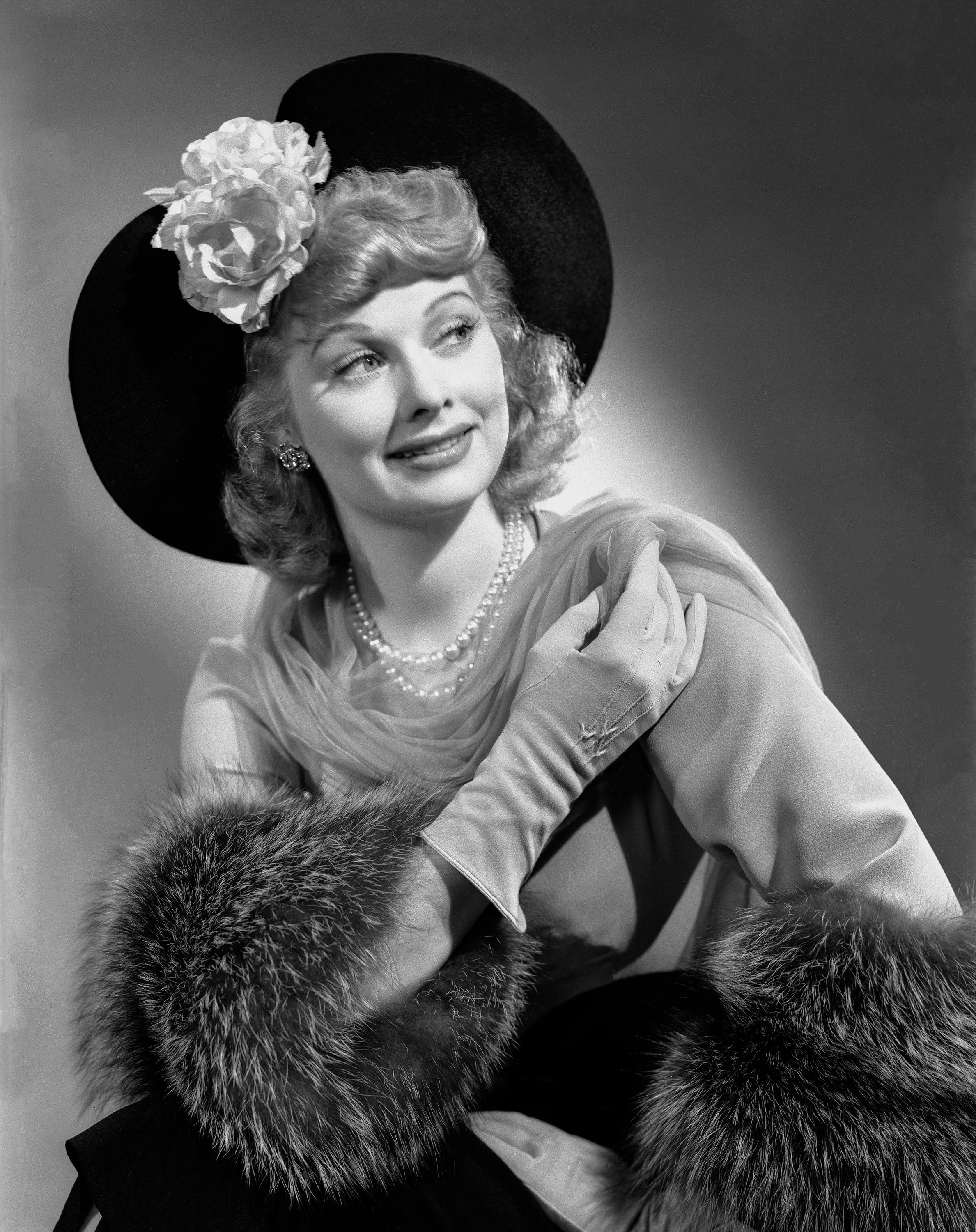 Unknown Black and White Photograph - Lucille Ball in Hat Fine Art Print