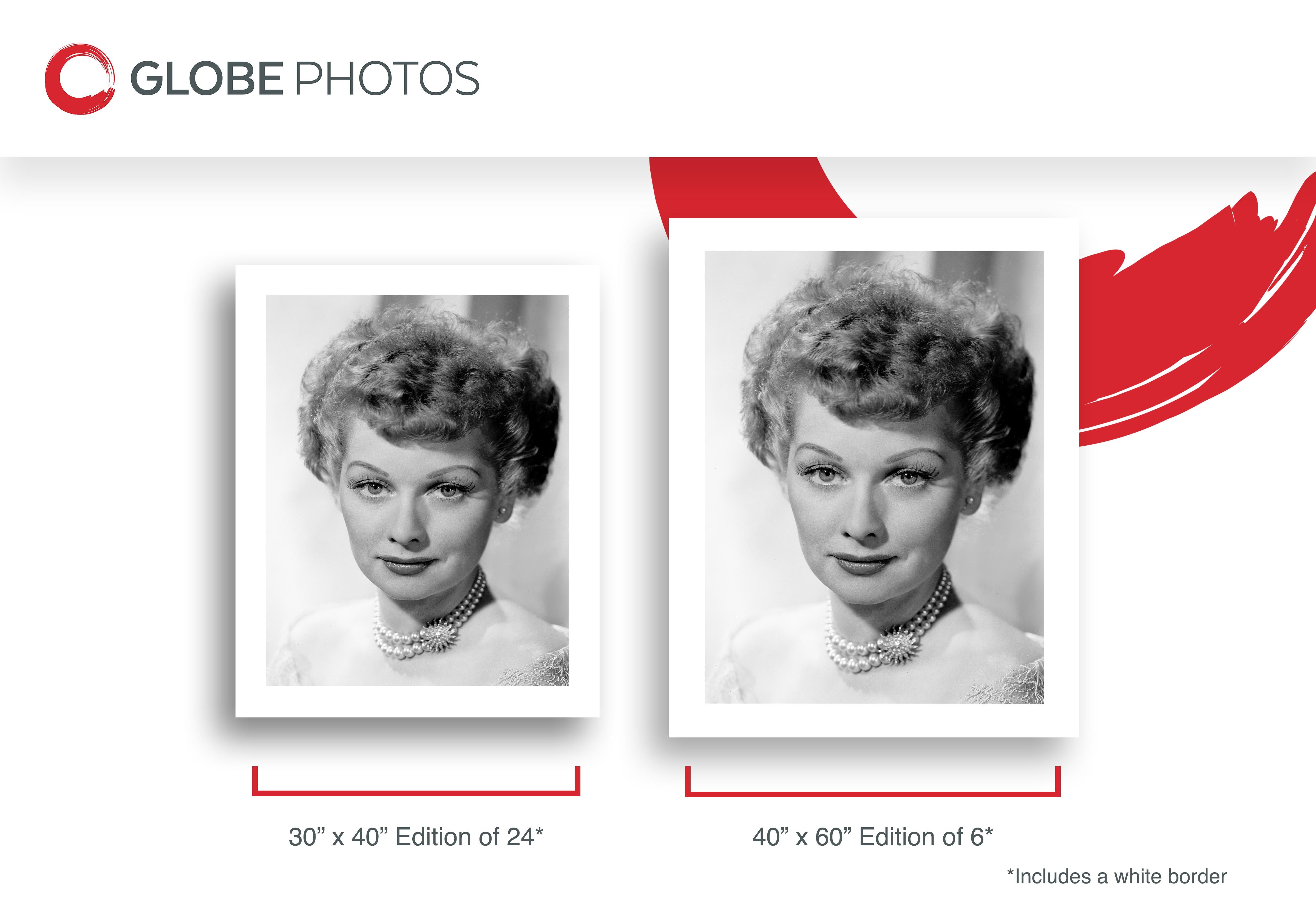 Lucille Ball in Pearls - Gray Black and White Photograph by Unknown