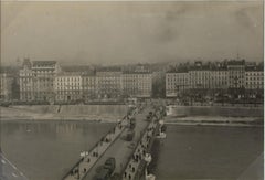 Antique Lyon, France the Rhone River 1927 - Silver Gelatin Black and White Photography