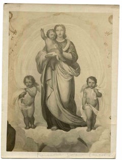 Antique Madonna and Child (Photo of a Painting) - Early 20th Century