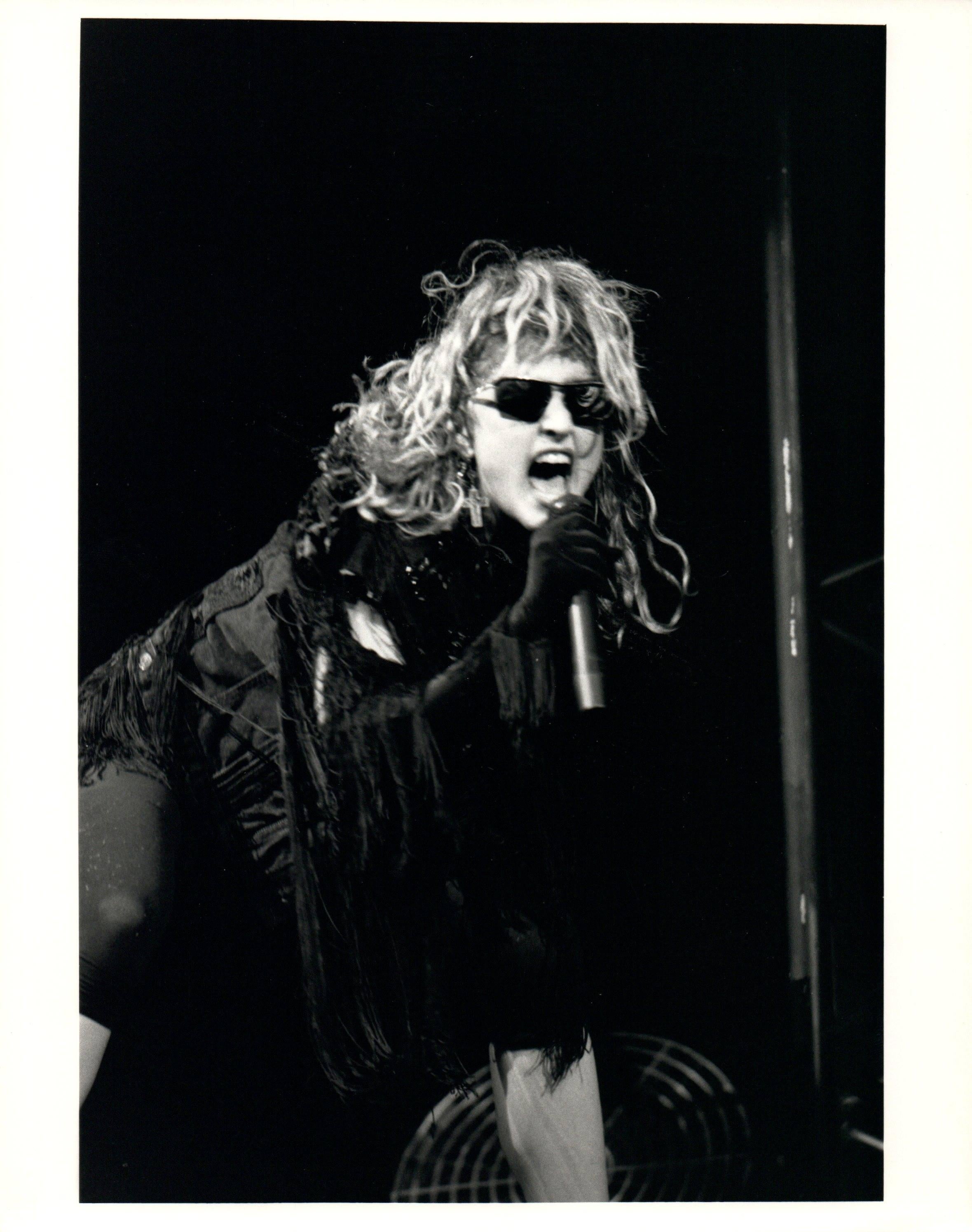 Unknown Portrait Photograph - Madonna Performing on Stage in Sunglasses Vintage Original Photograph