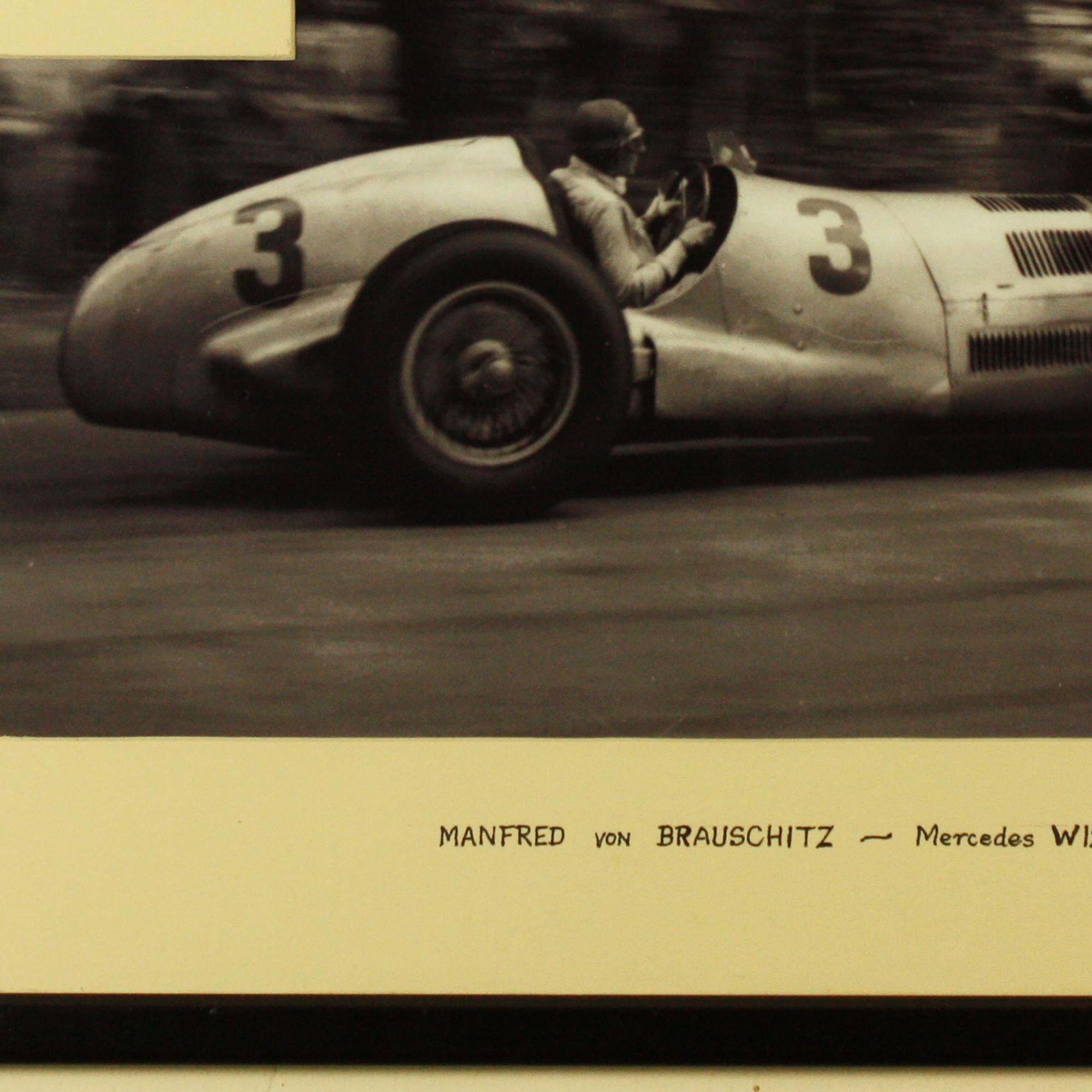 Manfred Von Brauschitz 1937 Donington Grand Prix, with inset signed Photo - Photograph by Unknown