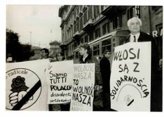 Manifestation - Marco Pannella and Emma Bonino - Vintage Photo - 1970s