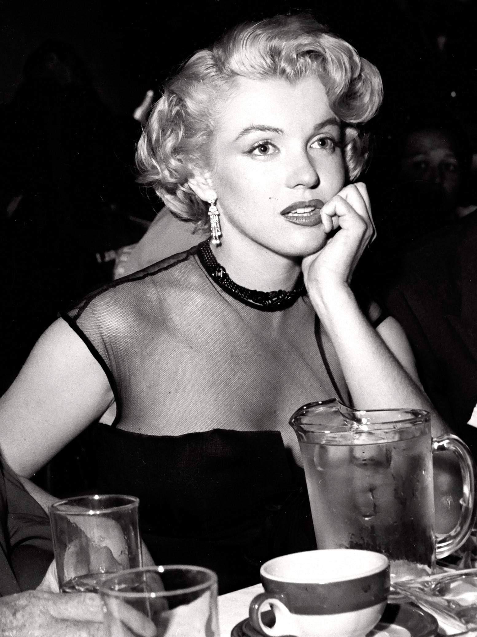 Unknown Black and White Photograph - Marilyn Monroe at a Dinner Event