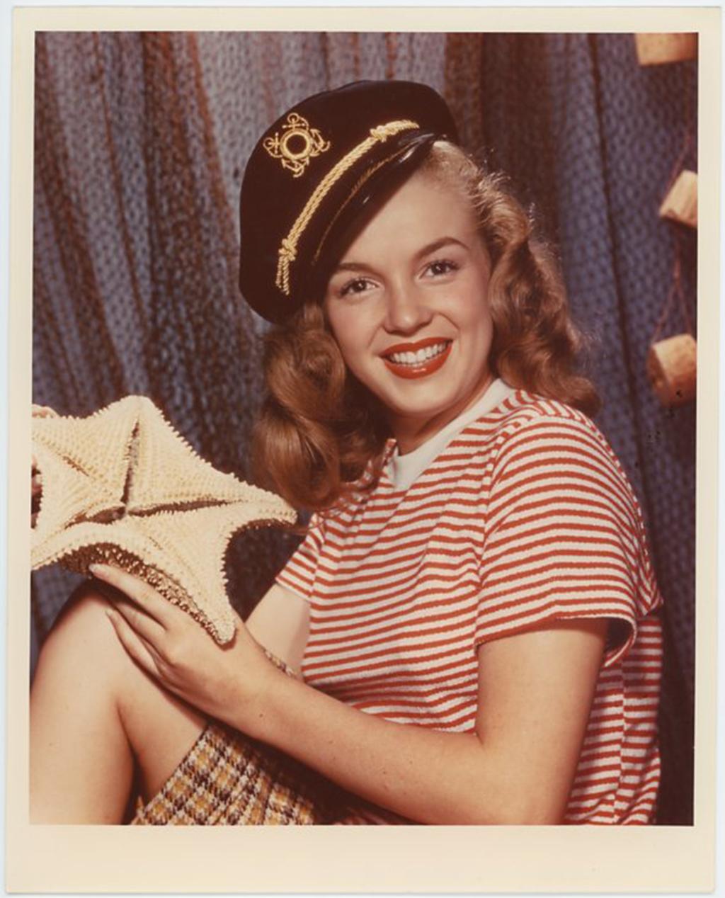 Unknown Portrait Photograph - Marilyn Monroe Sailor Girl Photoshoot Pressprint from the Kim Goodwin Collection