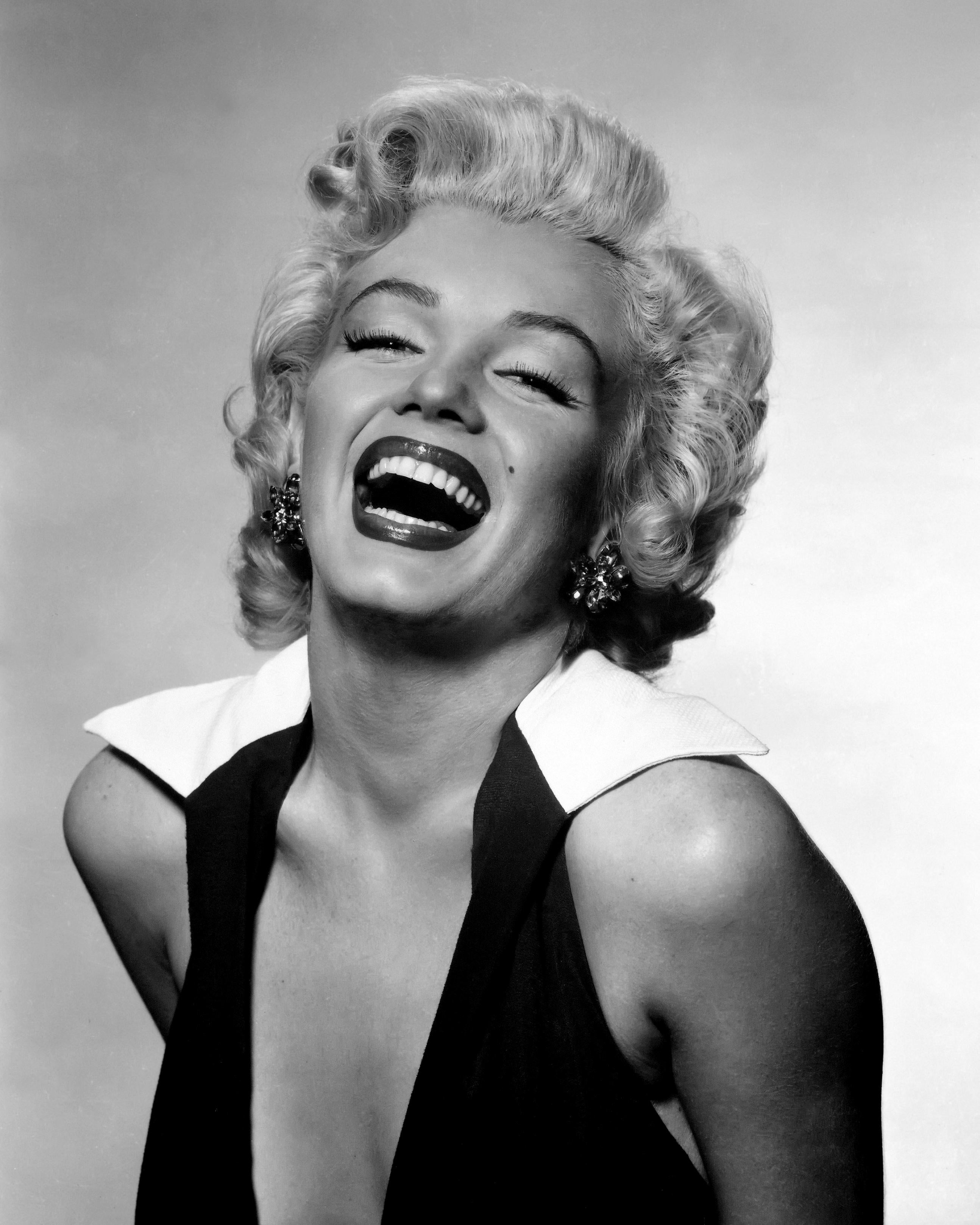Unknown Portrait Photograph - Marilyn Monroe with Big Smile in the Studio Globe Photos Fine Art Print