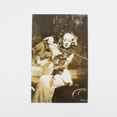 Marlene Dietrich Playing Violin - Silver Gelatin Black and White Photograph