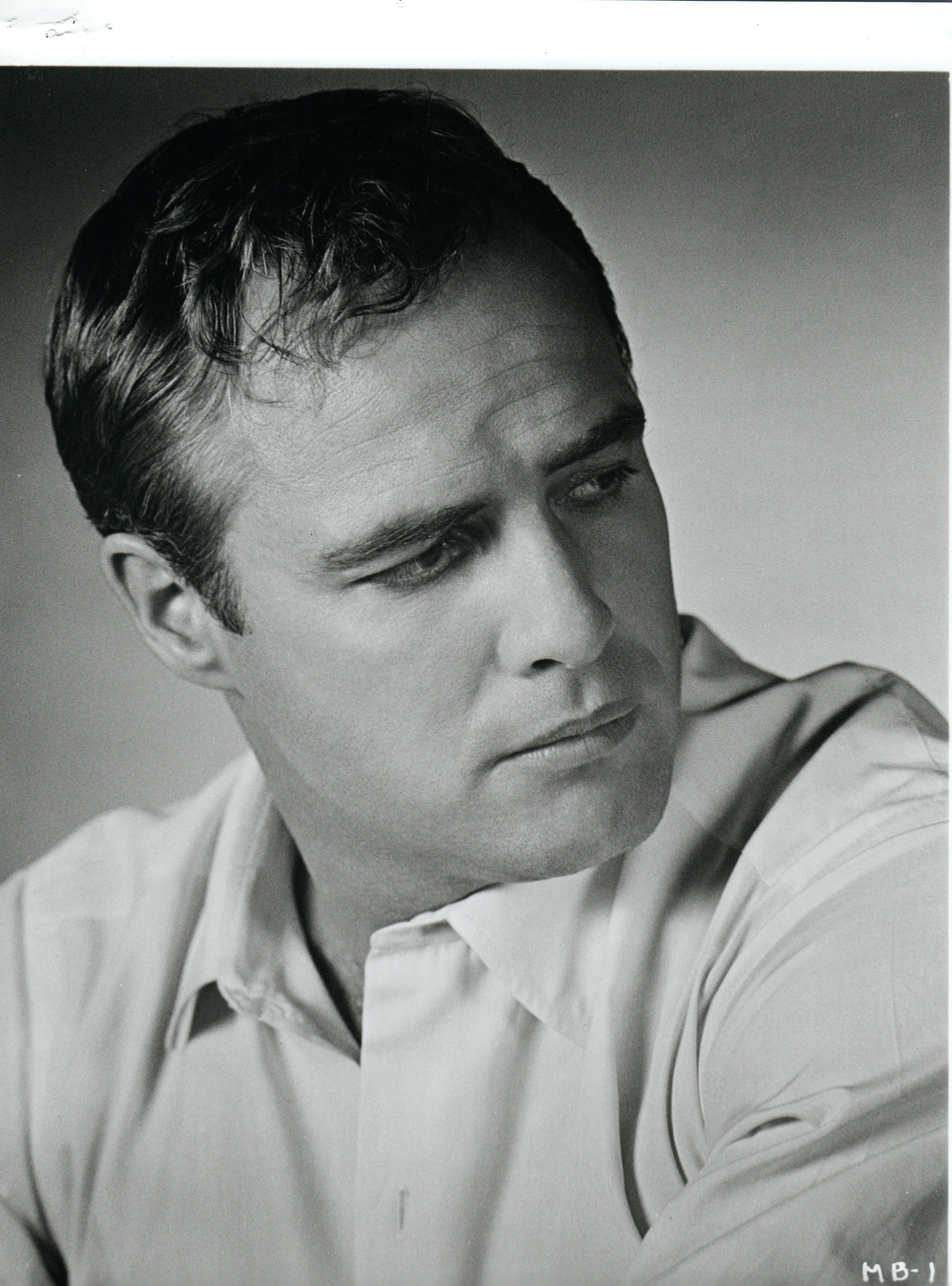 Unknown Black and White Photograph - Marlon Brando Heashot Vintage Original Photograph