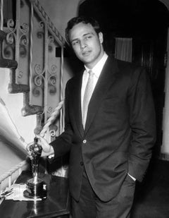  Marlon Brando with His Oscar Globe Photos Fine Art Print