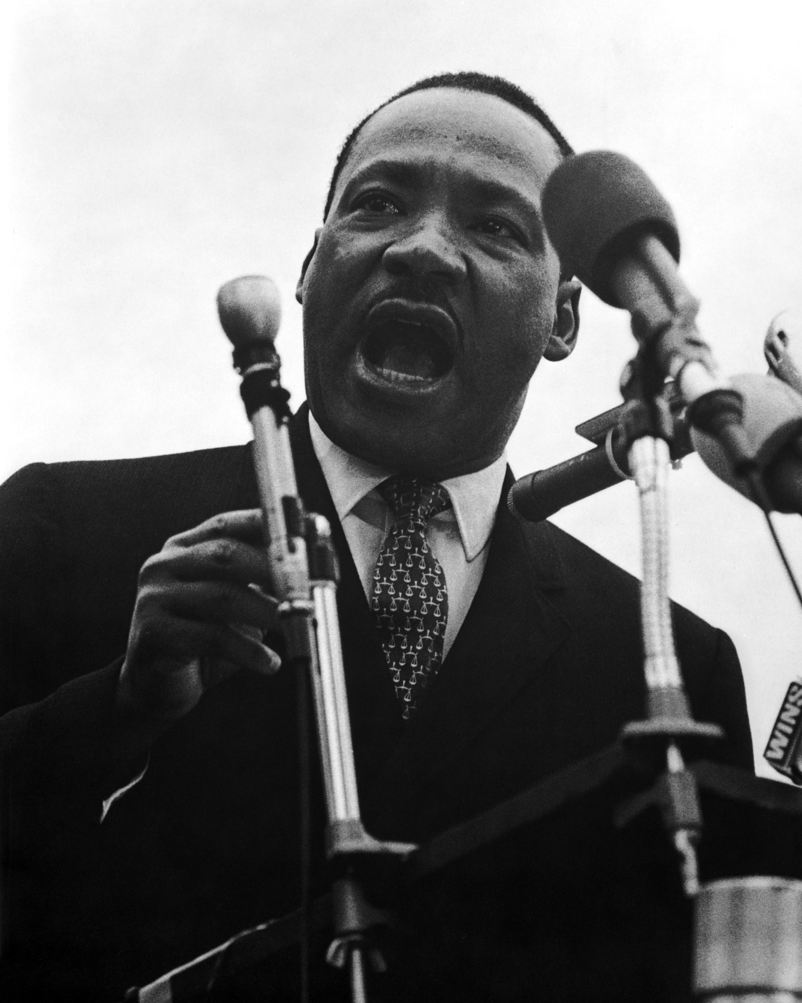 Unknown Black and White Photograph - Martin Luther King Jr. Giving a Speech
