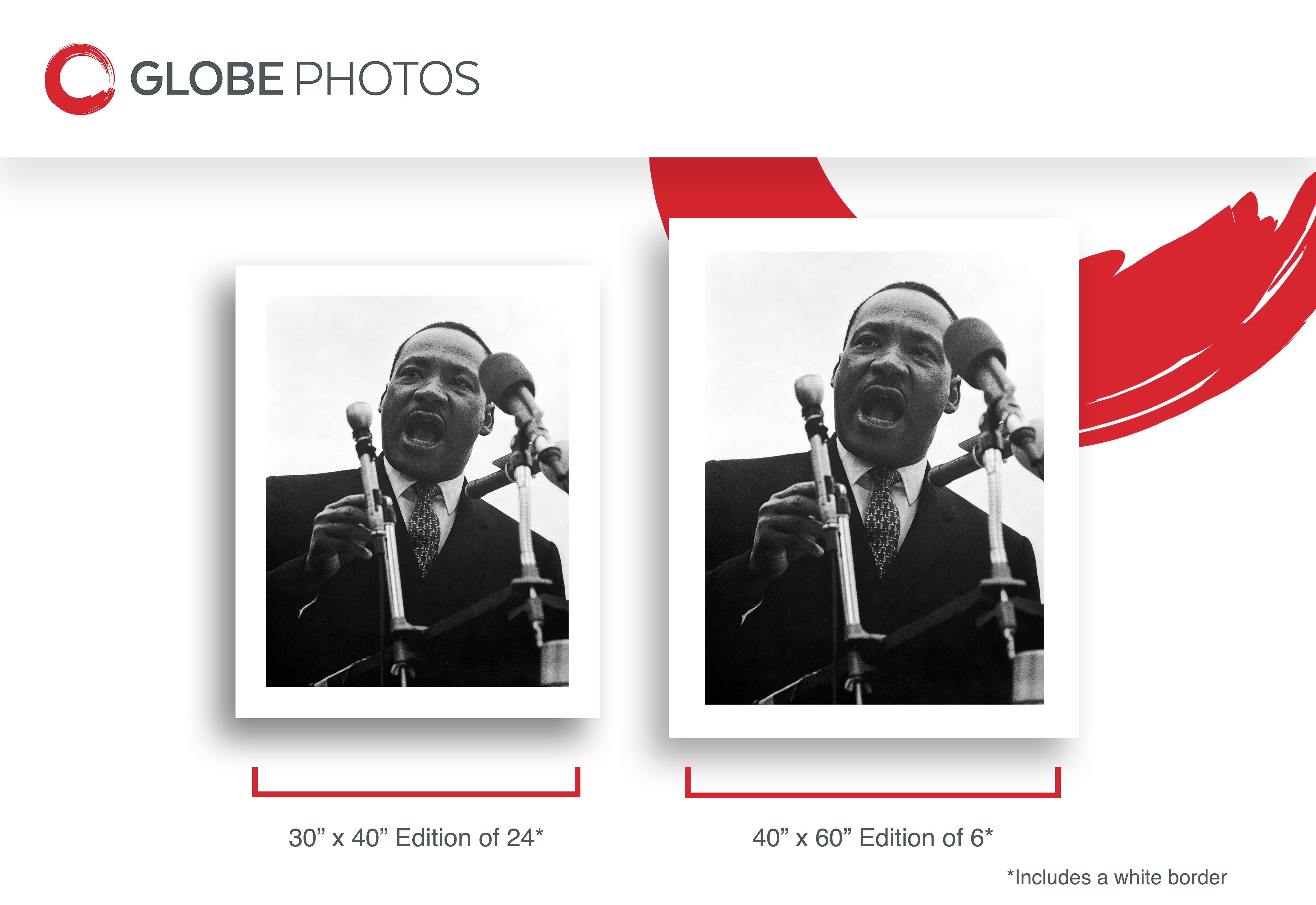 Martin Luther King Jr. Fare un discorso - Black and White Photograph Nero di Unknown
