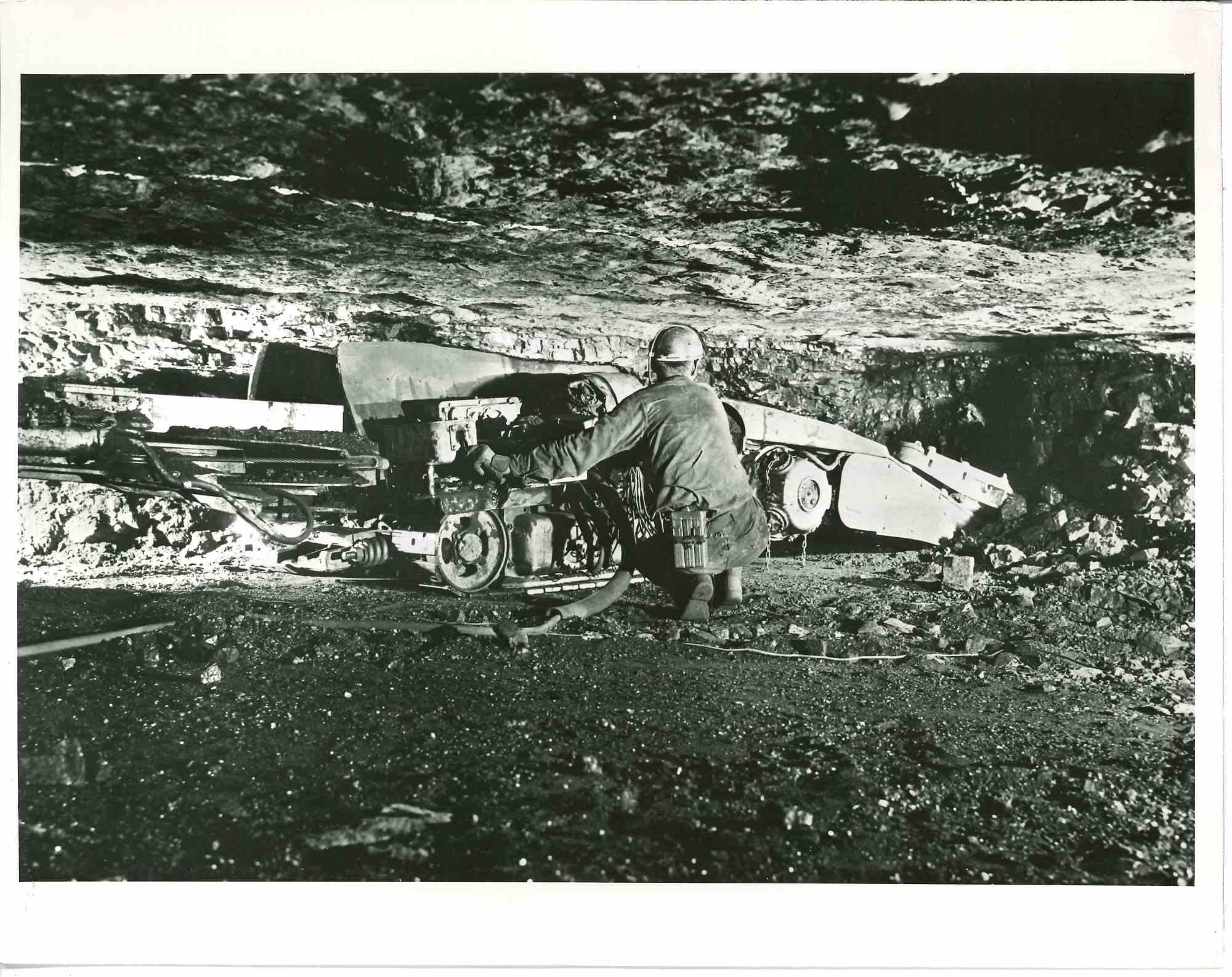 Unknown Figurative Photograph - Mechanization of Mines Benefits Workers - Vintage Photograph - Mid 20th Century