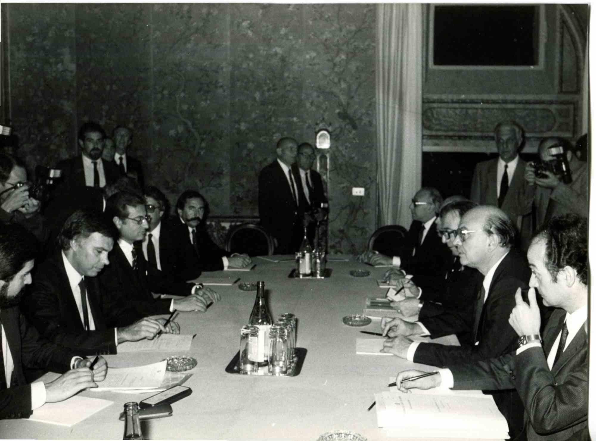 Meeting between Bettino Craxi and Felipe Gonzalez- Photo - 1980s