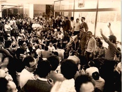 Meeting in CNEN - Retro Black and White Photo - 1970s