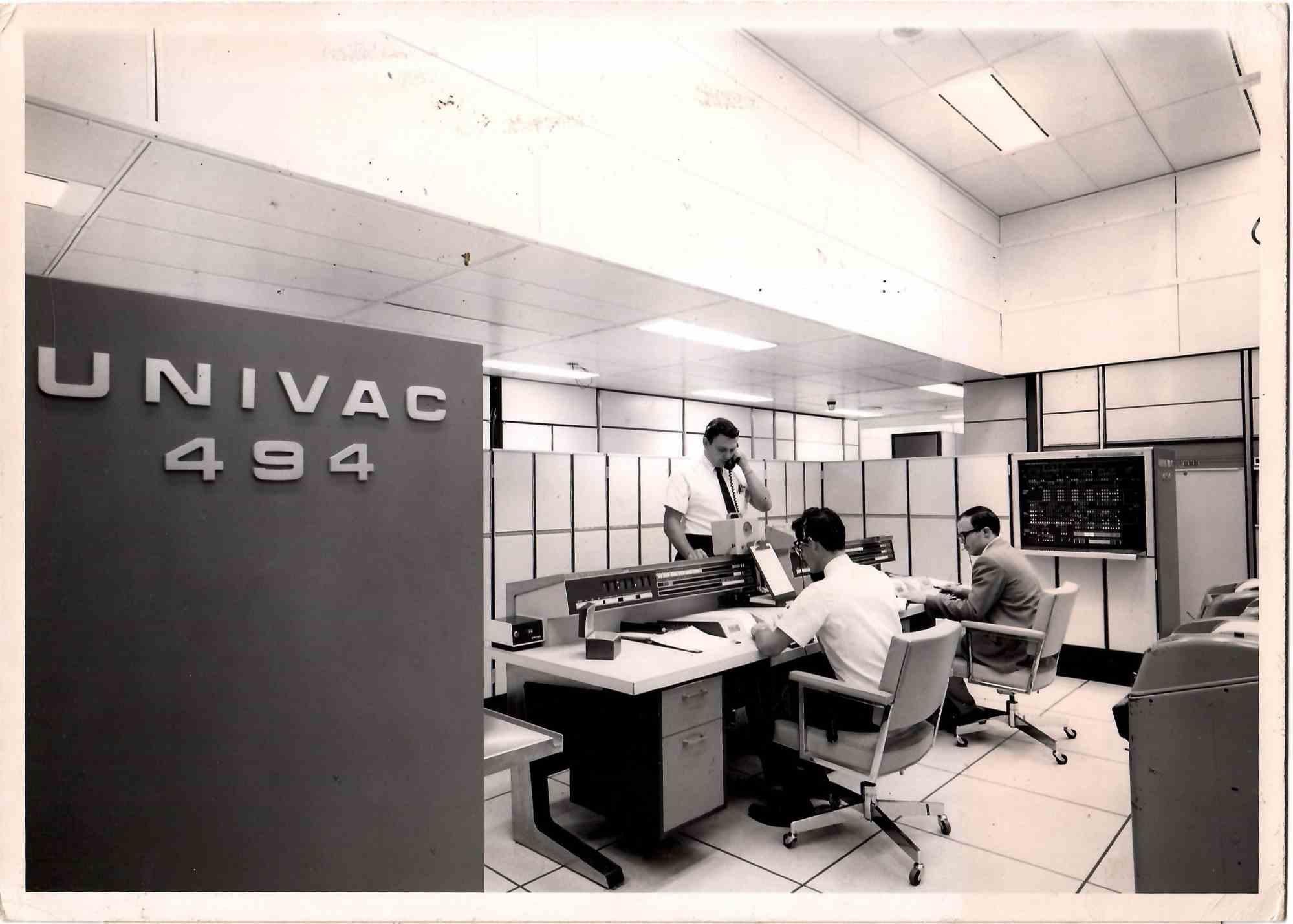 Men on the moon, UNIVAC 494 - Vintage Photograph - Early 1970's