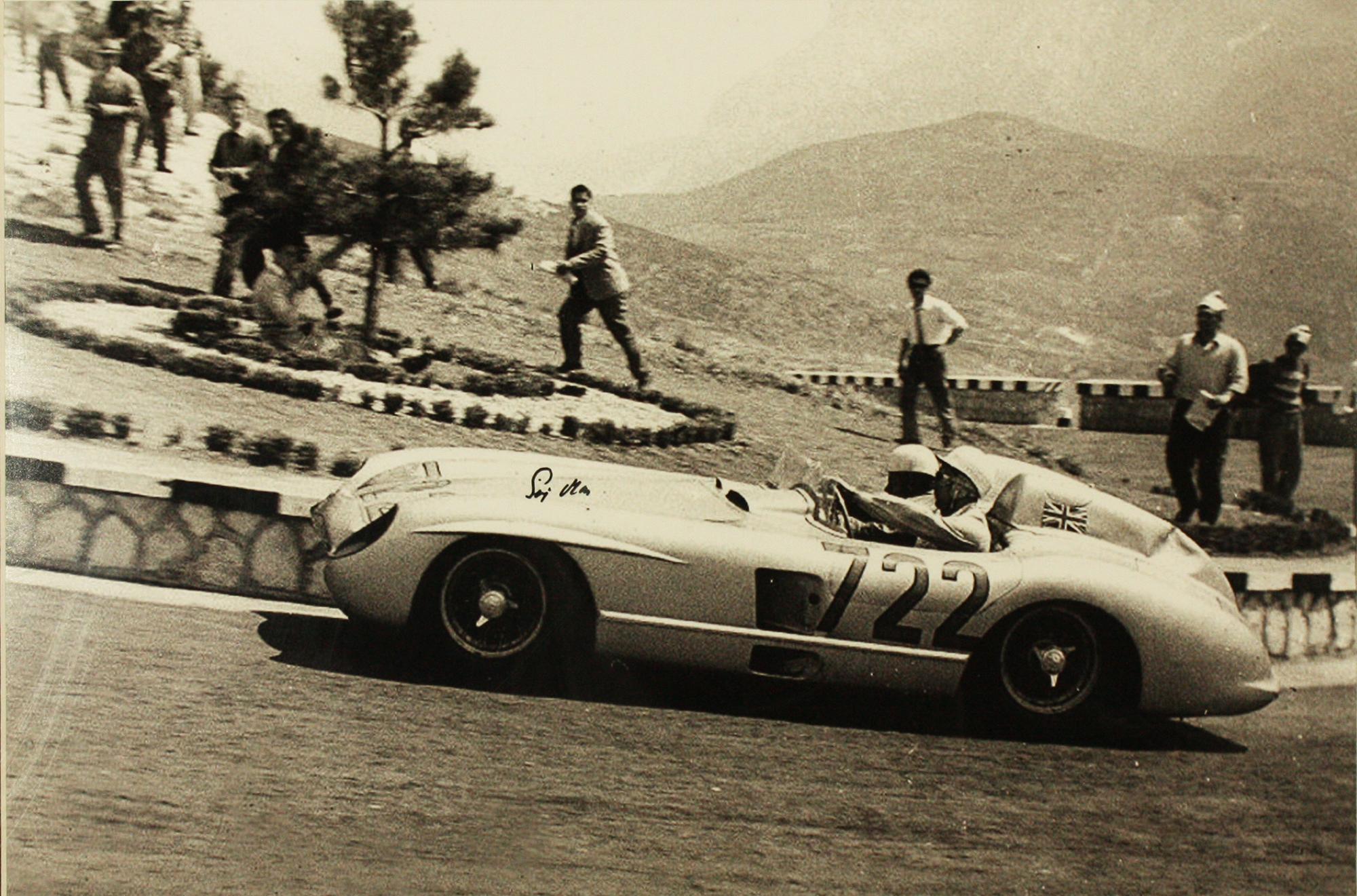 Mercedes Benz 300SLR, No 722, Mille Miglia 1955 signed by Stirling Moss - Photograph by Unknown