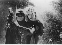 Michael Keaton and Kim Basinger on the set of "Batman" - Vintage Photo -1989