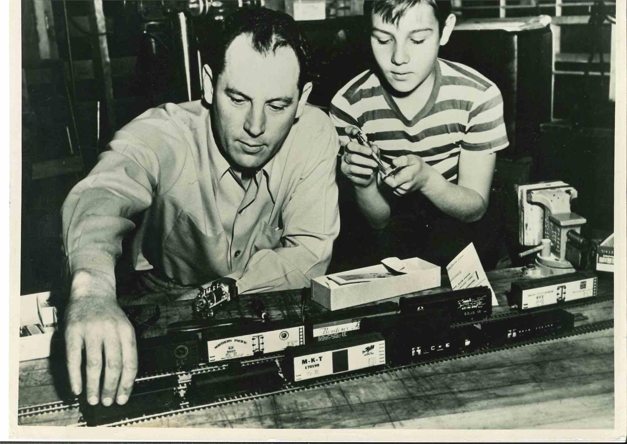 Unknown Figurative Photograph - Miniature Railroad Models: An American Hobby - Vintage Photograph - 1950s