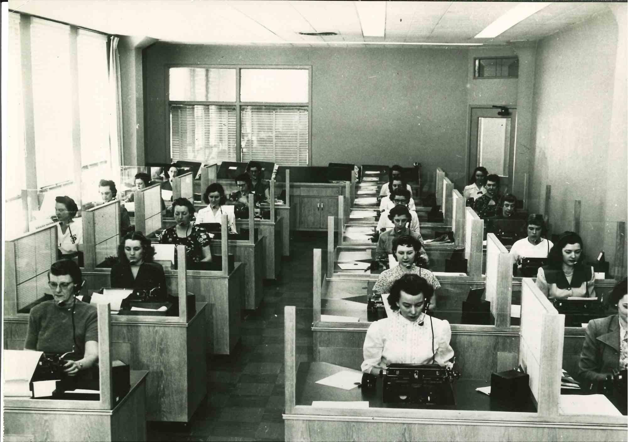 Planta de Periódico Moderno - Fotografía Americana de Época - Mediados Siglo XX