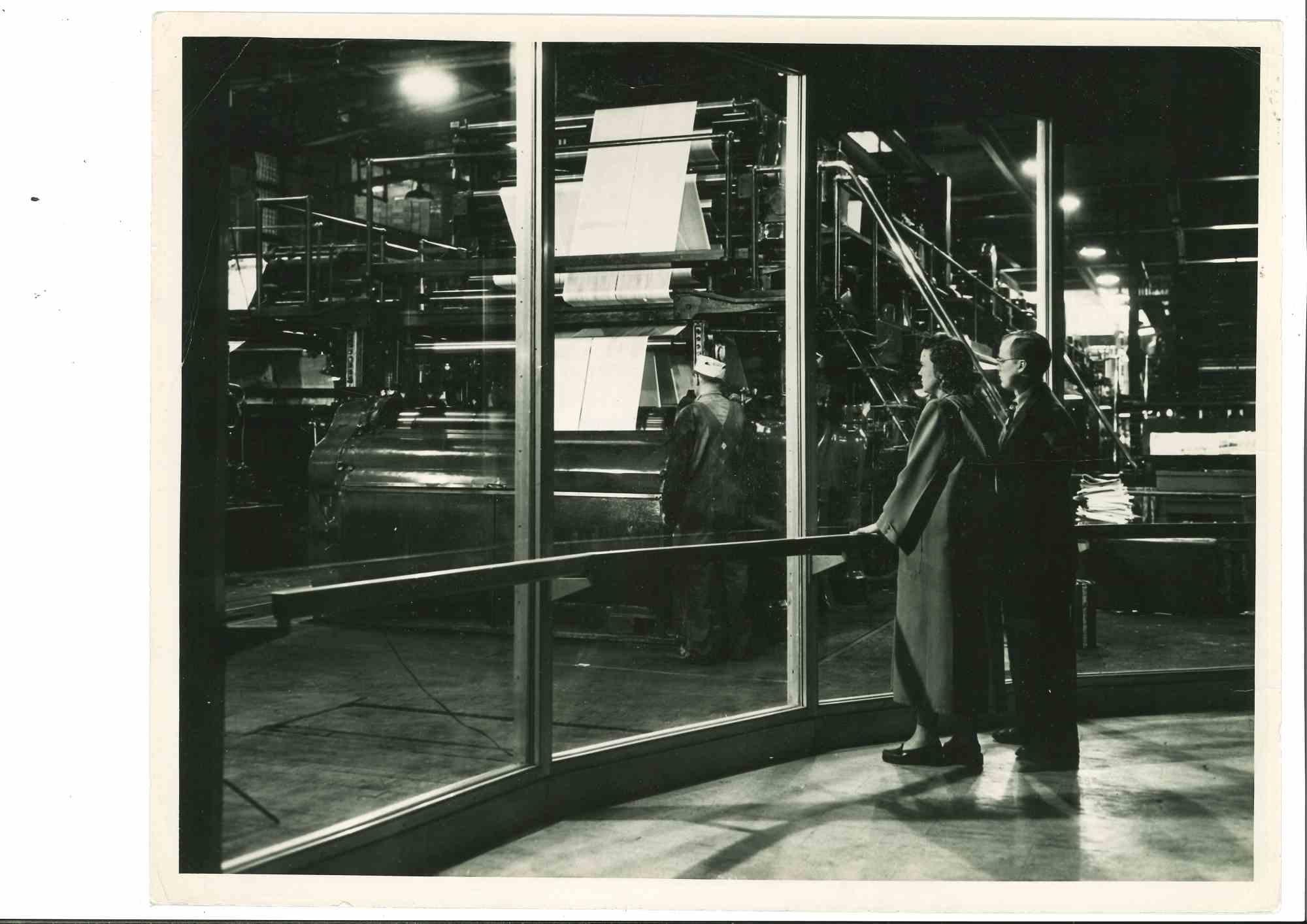 Unknown Figurative Photograph - Modern Newspaper Plant - American Vintage Photograph - Mid 20th Century