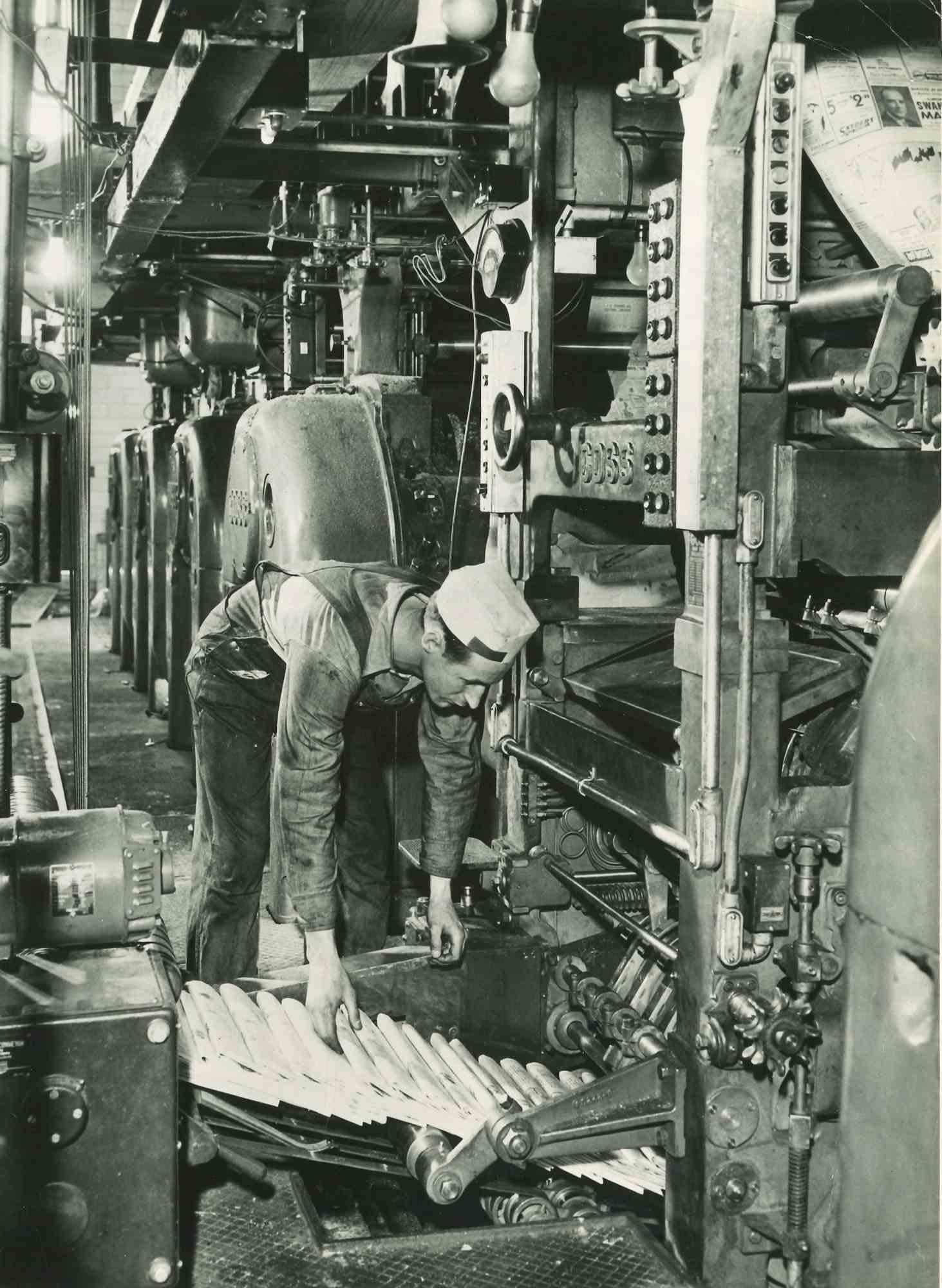 Unknown Figurative Photograph - Modern Newspaper Plant - American Vintage Photograph - Mid 20th Century