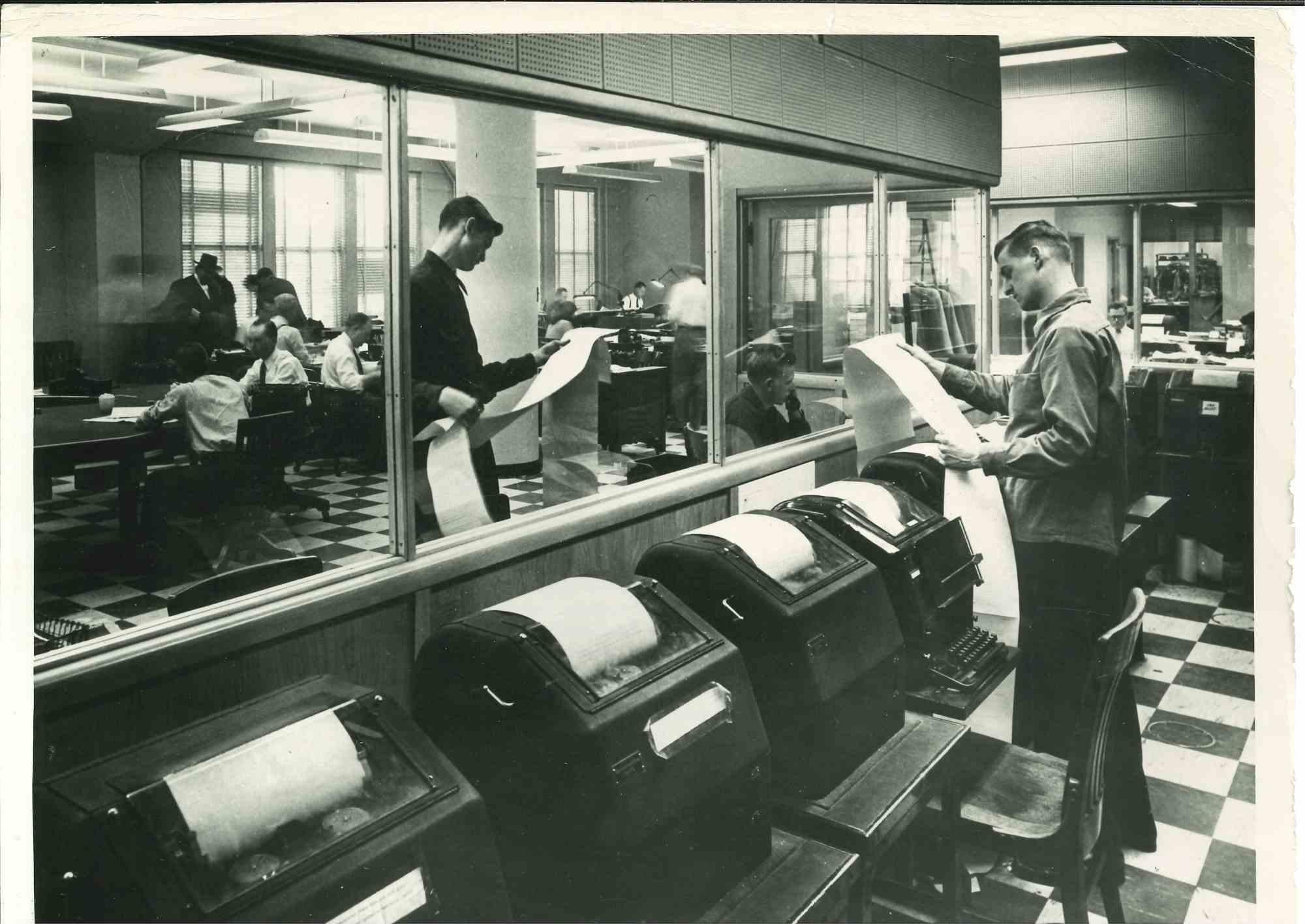 Unknown Figurative Photograph - Modern Newspaper Plant - American Vintage Photograph - Mid 20th Century