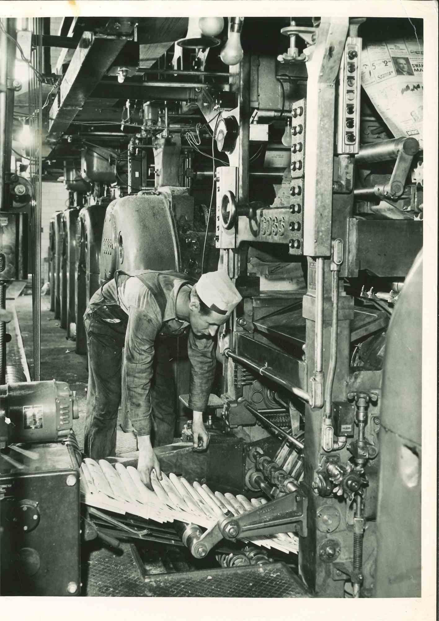 Unknown Figurative Photograph - Modern Newspaper Plant - American Vintage Photograph - Mid 20th Century