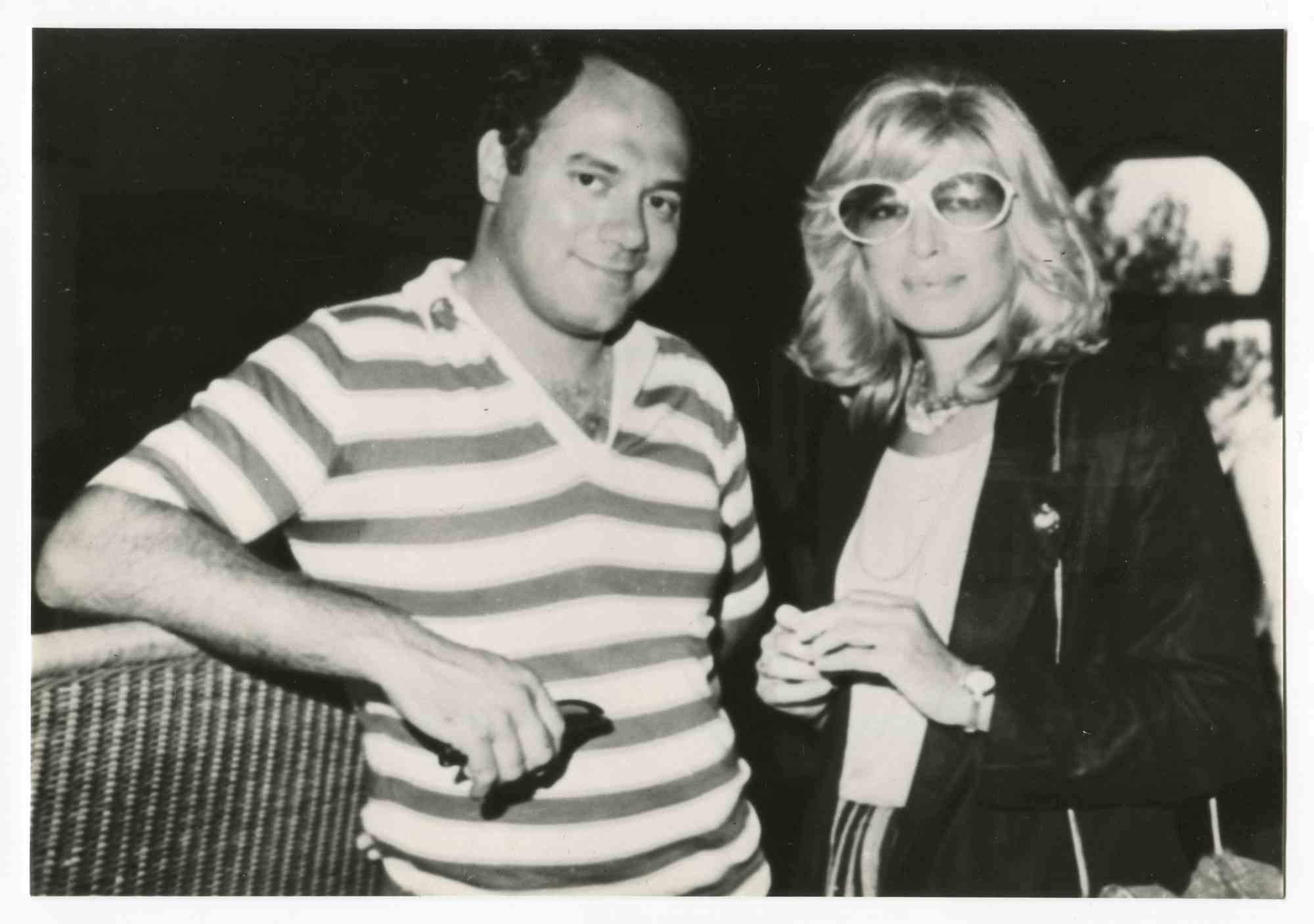 Unknown Black and White Photograph - Monica Vitti and Carlo Verdone - Vintage Black and White Photo - 1980s