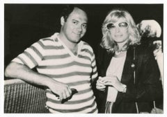 Monica Vitti y Carlo Verdone - Foto vintage en blanco y negro - Años 80