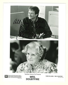 Vintage Mrs. Doubtfire Poster- Autograph Devotion and Signature by Robin Williams - 1993