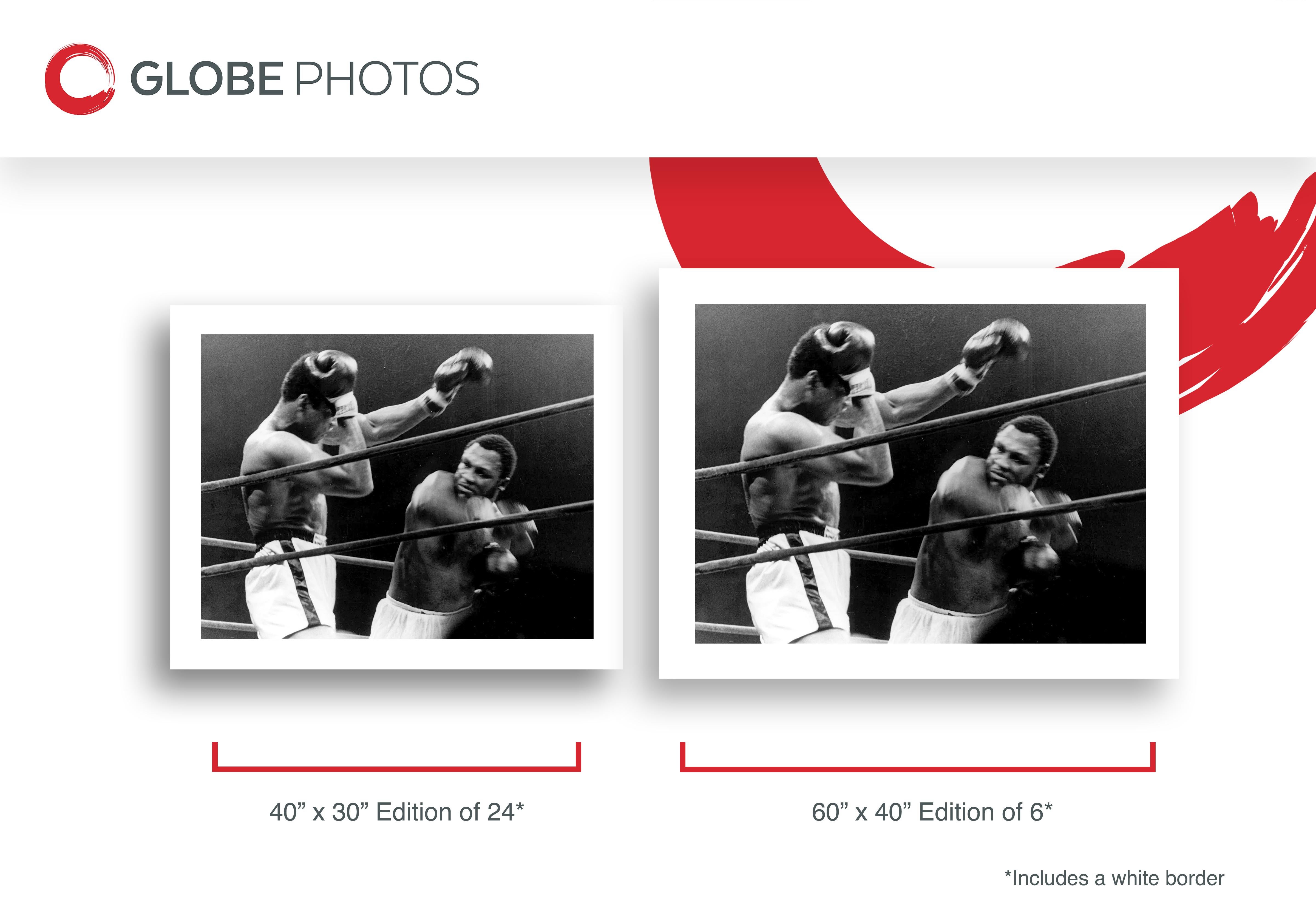 Muhammad Ali fighting Joe Frazier - Black Portrait Photograph by Unknown