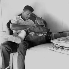 Vintage Muhammad Ali Packing His Olympic Team Duffel Bag Globe Photos Fine Art Print