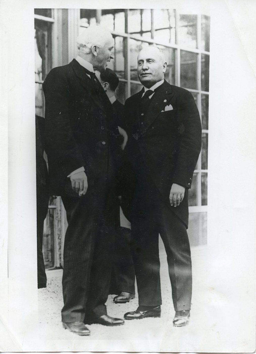 Unknown Black and White Photograph - Mussolini And Simon - Vintage Photograph 1934