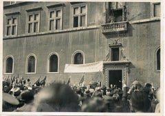 Mussolini Greets The Crowd - Vintage Photo - 1935