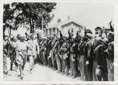 Mussolini Visits The Veterans - Vintage Photo 1934
