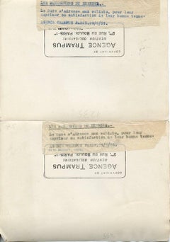 Mussolini con oficiales - Pareja de fotos antiguas 1935