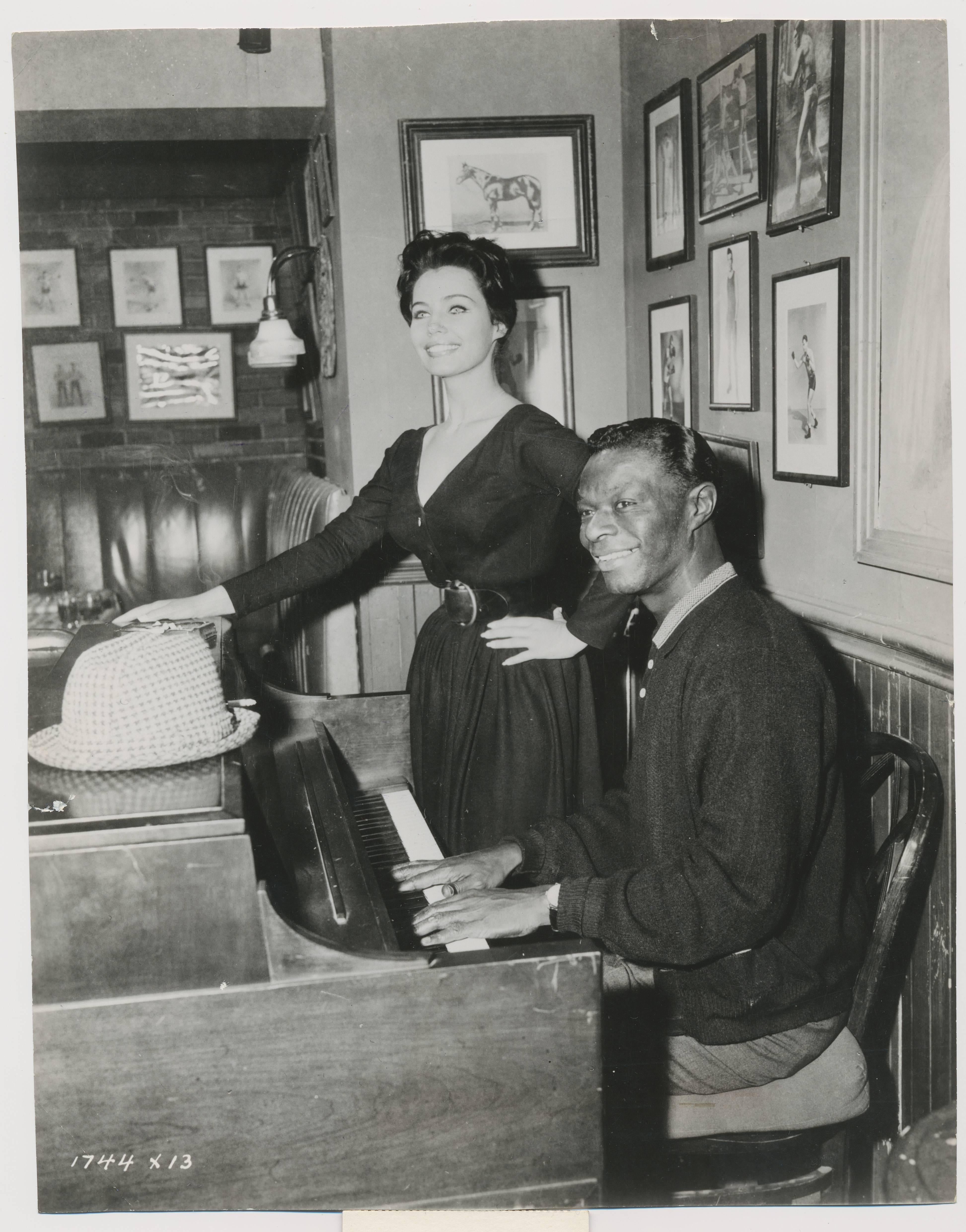 Unknown Black and White Photograph - Nat 'King' Cole and Cathy Crosby in "Night of the Quarter Moon"